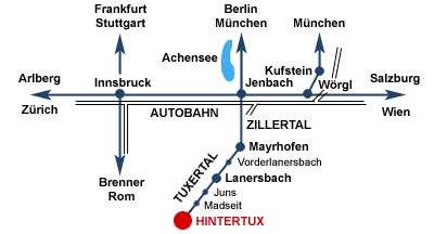 Schematische Karte der Region